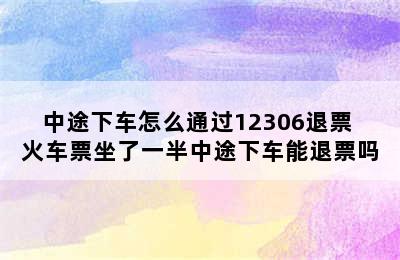 中途下车怎么通过12306退票 火车票坐了一半中途下车能退票吗